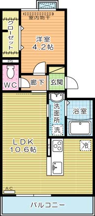 コモドカーサ 202号室 間取り