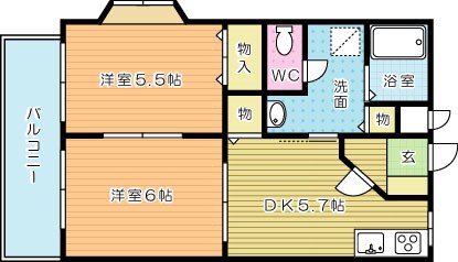 プレジデントタカヤ６　Ｂ棟 103号室 間取り