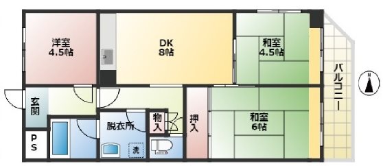 メゾンエスポワール　　（北本町） 間取り