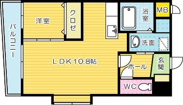 出屋敷館 301号室 間取り