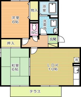 リベルテＳ　Ａ棟 102号室 間取り