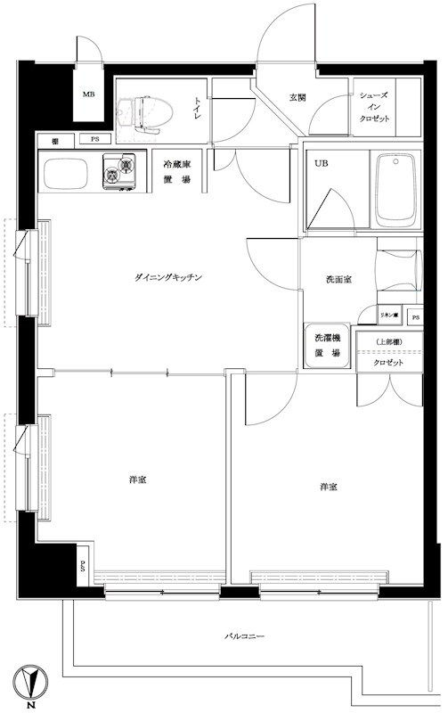 ルーブル大鳥居伍番館 間取り図