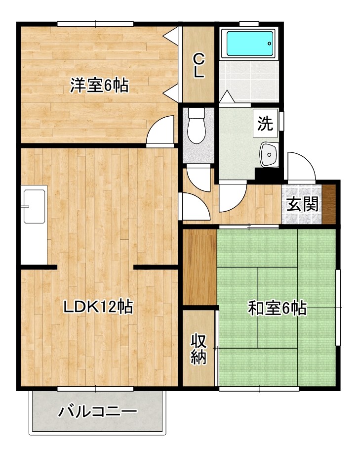 タウンハイツＴＯＥＩ　Ｂ棟　 202号室 間取り