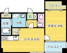 アンビエンス小倉駅前 701号室 間取り