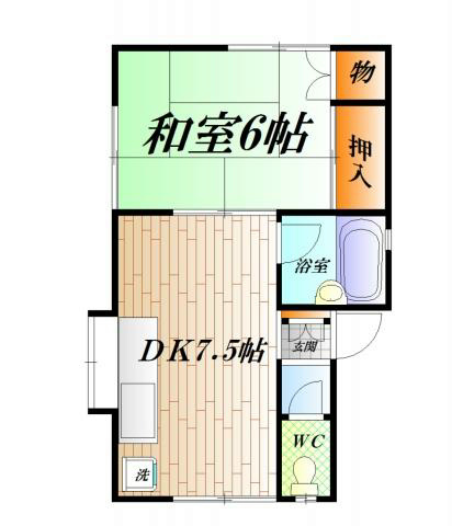 サニーフラット 2F号室 間取り