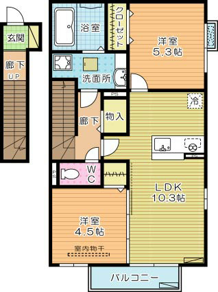 Ｃｌａｉｒ下城野（クレール下城野） 間取り図