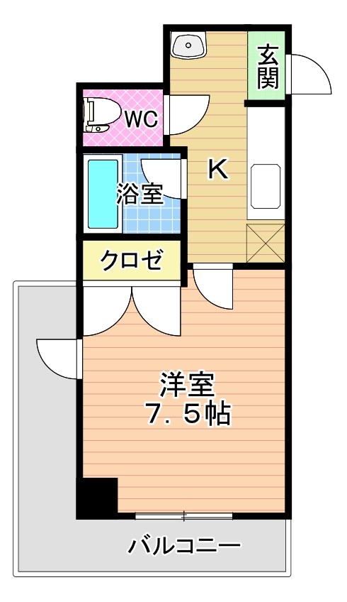 ニューサンリバー６番館 205号室 間取り