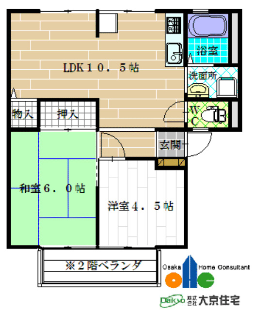 オリーブ　　（弓削町南） 間取り