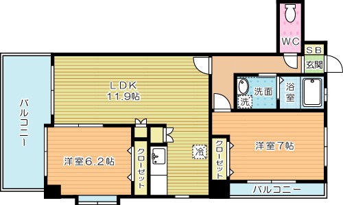 Ｆｅｌｔ５１５（フェルト５１５） 1303号室 間取り