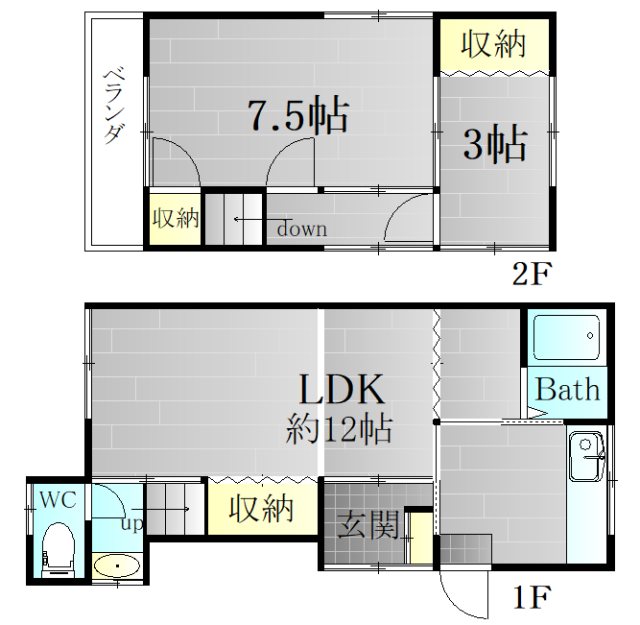 田浦町３丁目貸家 間取り