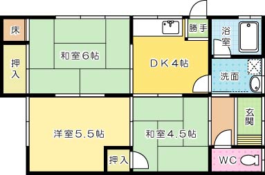 守恒2丁目貸家 間取り