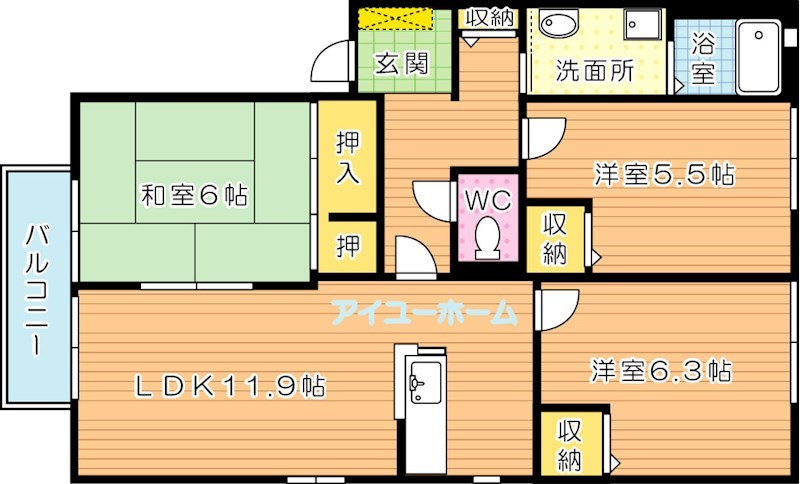 メルベーユ本城　Ｂ棟  間取り図