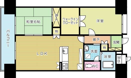 シャトレ大手町Ｓ棟 705号室 間取り