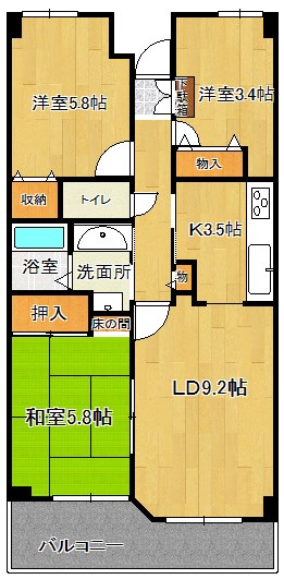 グランディール紫竹山 間取り