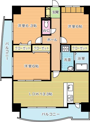 ＶＥＲＤＥ大手町（ヴェルデ大手町） 間取り図