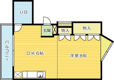 コーポ美生Ⅱ  106号室 間取り