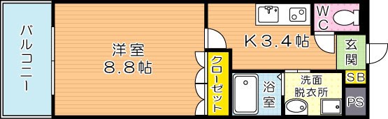 ソッジョルノ高田 202号室 間取り