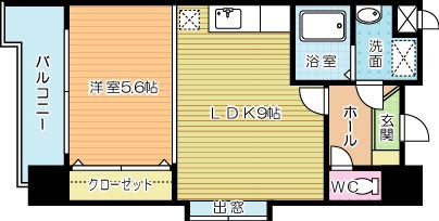 竪町センタービル 308号室 間取り