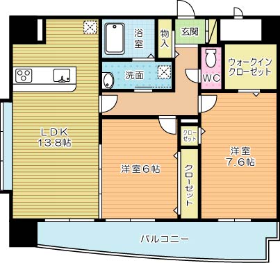 サンシャインマリンズ井堀 602号室 間取り