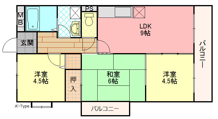 カーサフィオーレ弐番館 間取り