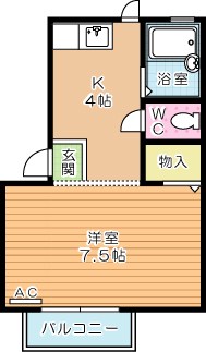 プレジールミスミ 202号室 間取り