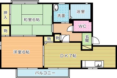 ドミールＢ 201号室 間取り
