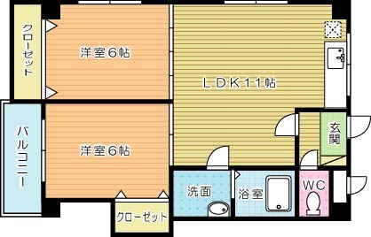 クオリア守恒 402号室 間取り