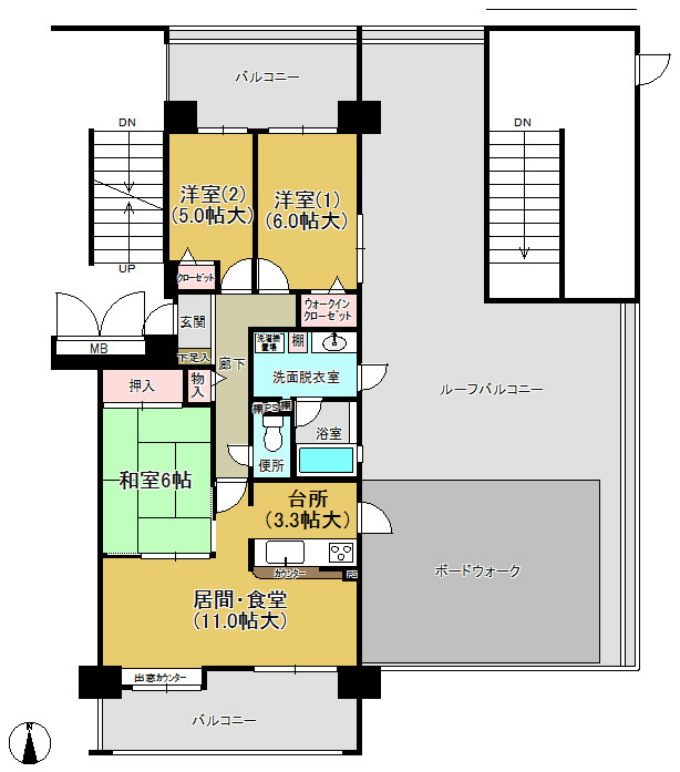 ファミールハイツ泉大津セントハーバーシティ7番館 間取り図