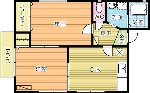 カーサ森 101号室 間取り
