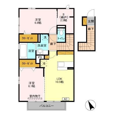 オリオン 206号室 間取り