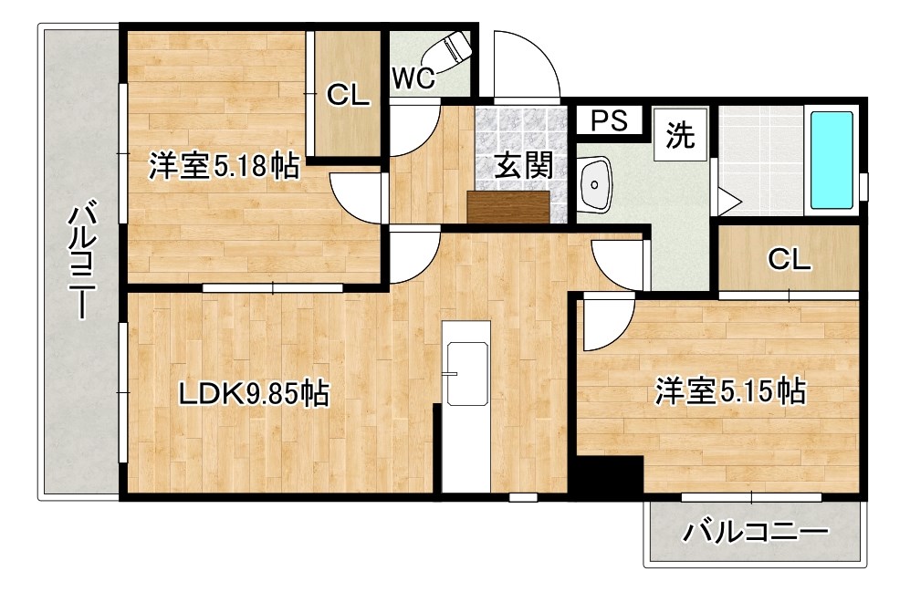 下地ビル 304号室 間取り
