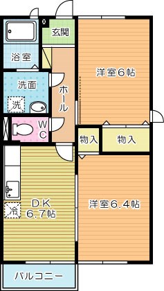 クレセントコーポ  102号室 間取り