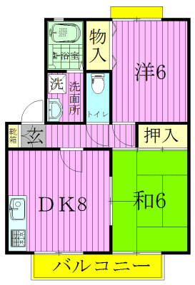 クレージュⅢ 205号室 間取り