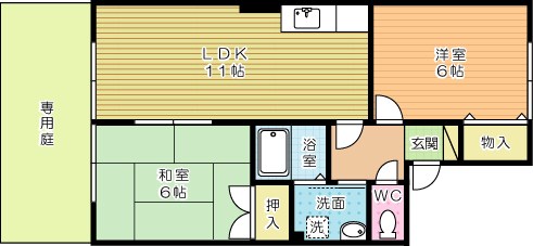 セジュール高松　 105号室 間取り