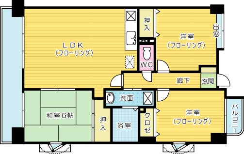 アヌビアス紫川 704号室 間取り