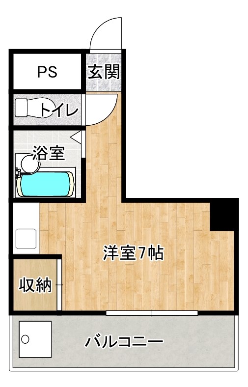 オーク黒住　Ｂ棟 201号室 間取り