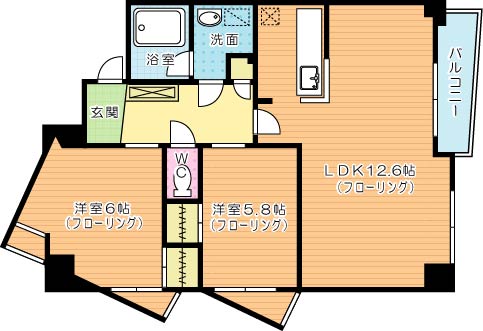 オールセインツ  1401号室 間取り