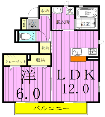 サニーモール参番館 101号室 間取り