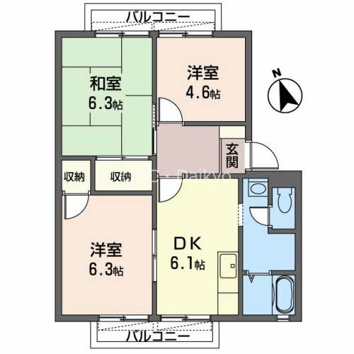 サニーコート高安 間取り