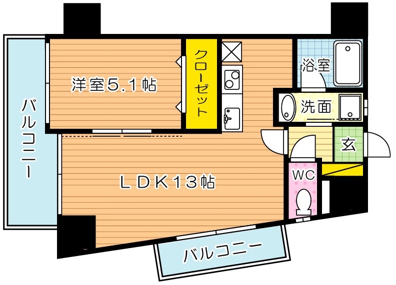THE SQUARE Suite Residence(ザ・スクエア・スイートレジデンス) 501号室 間取り