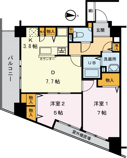 フォーエレメンツ竹の塚 403号室 間取り