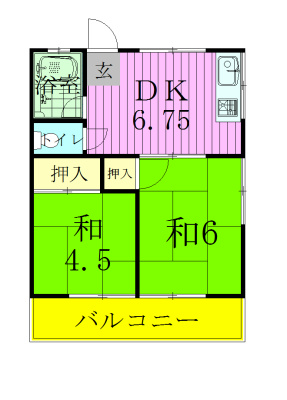 コーポサンシャイン 201号室 間取り