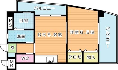 ＦＡＲＯ戸畑駅前マンション 707号室 間取り