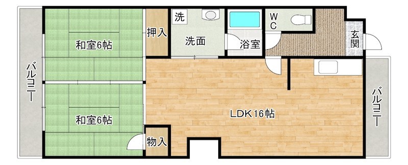 大八ビル  501号室 間取り