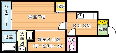 ラインハイム足立山D棟 102号室 間取り