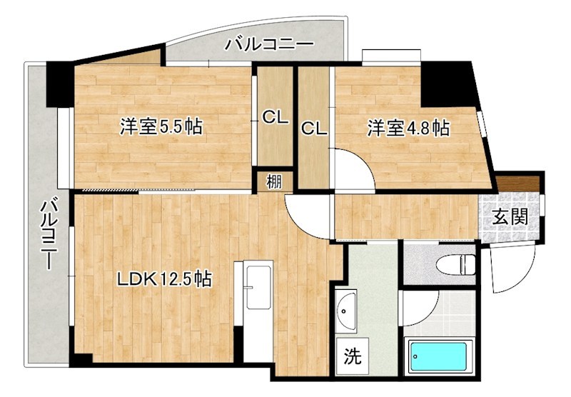 コンプレート富士見 201号室 間取り