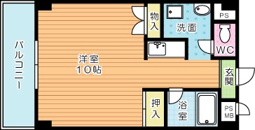 メゾン東武三萩野 607号室 間取り