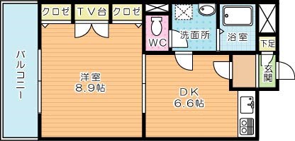 コスモス小倉駅前Ⅱ 502号室 間取り