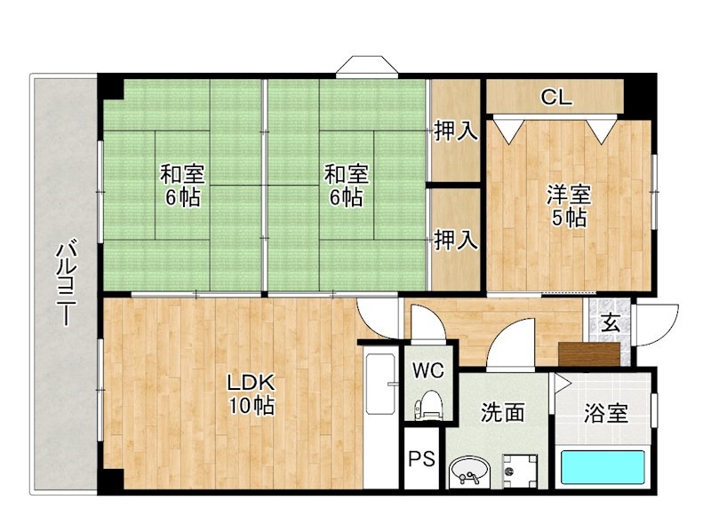 イエローマンション小倉 1001号室 間取り