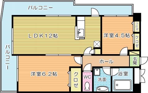ラフィーネ小倉 1001号室 間取り